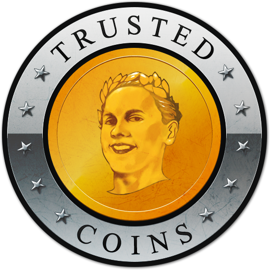 TrustedCoins.com Logo with Ilya Zlobin's portrait