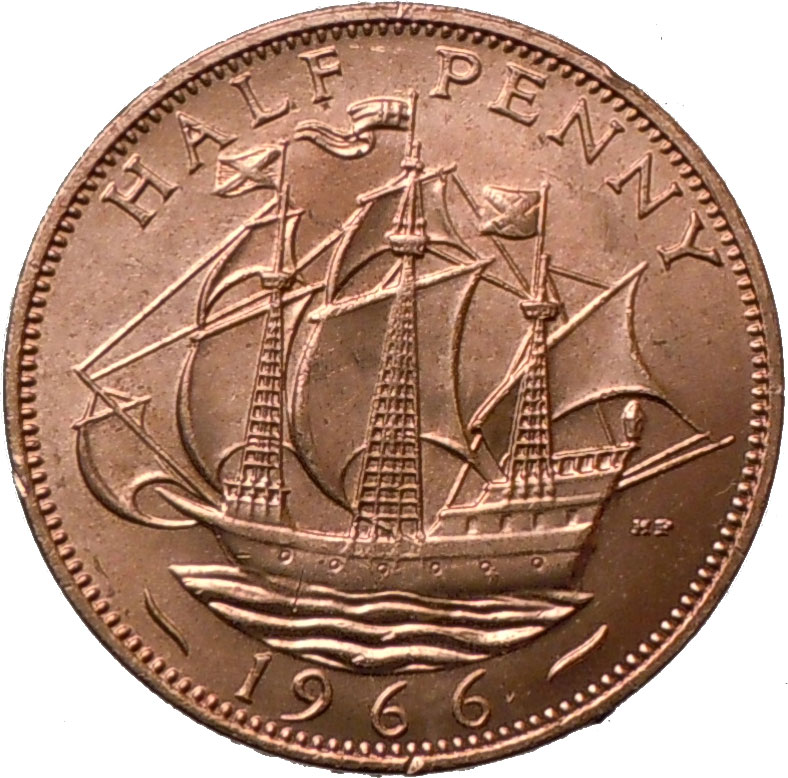 Half Penny UK 1966 Queen Elizabeth II Ship EBay half-penny-uk-1966-queen-elizabeth-ii-ship-ebay