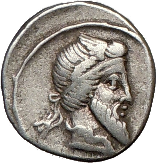 Roman Republic Q. Titius 90BC PRIAPUS PEGASUS Horse. Ancient Silver