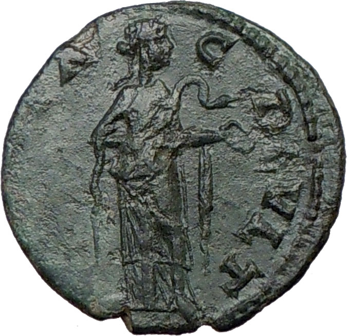 OTACILIA SEVERA 244AD Ancient Roman Coin HYGEIA Salus Health Serpent