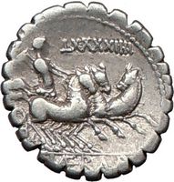 Triga Three Horse Chariot Ancient Roman Coin