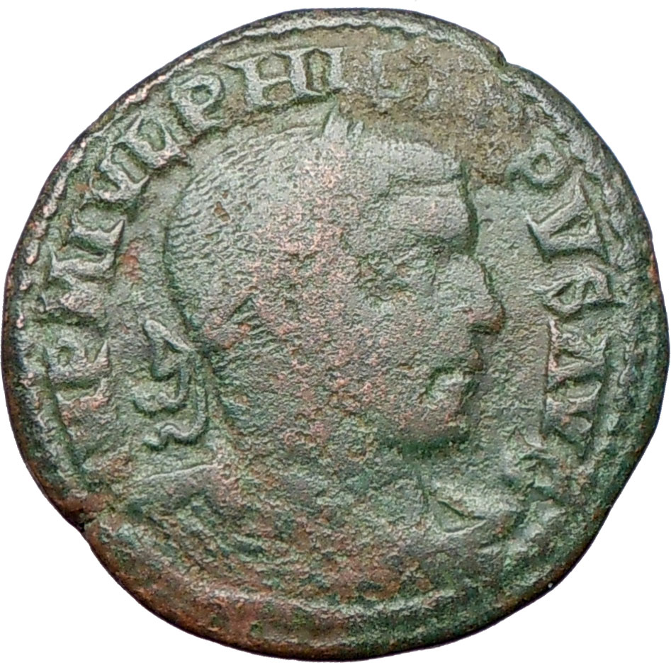 PHILIP I 244AD Viminacium Sestertius LEGIONS Ancient Rare Roman Coin