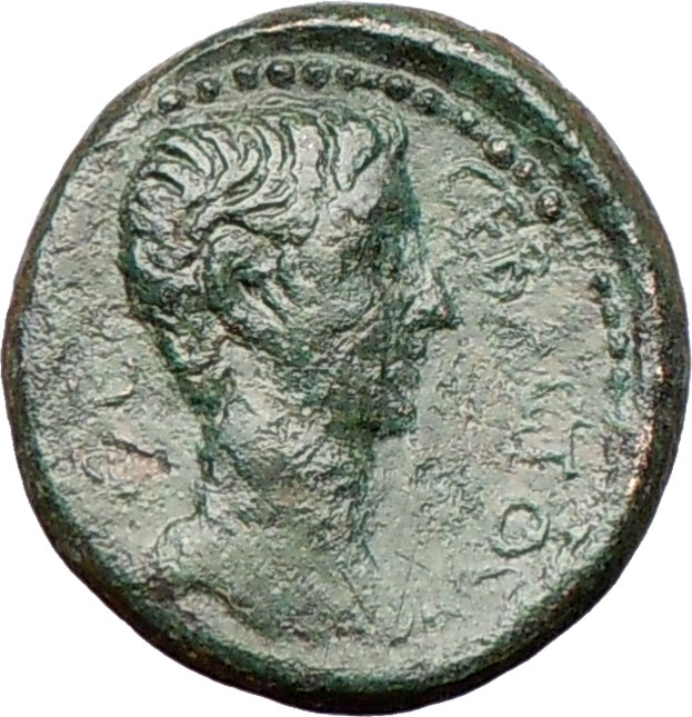 AUGUSTUS &amp; JULIUS CAESAR Portrait Coin THESSALONICA Macedonia Ancient ...