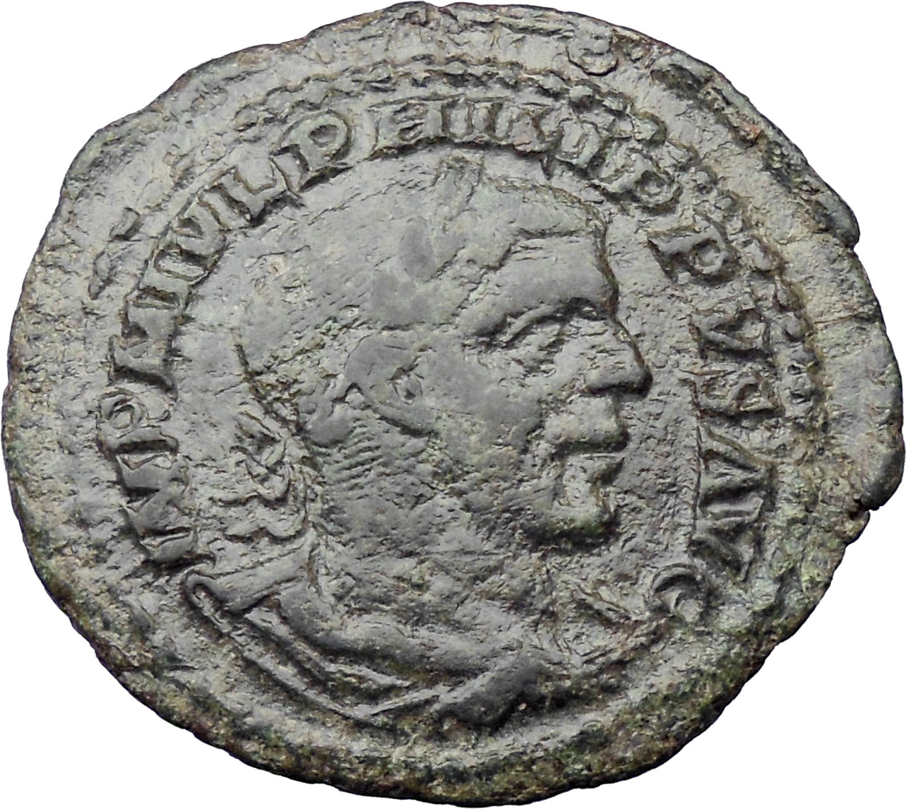 PHILIP I the ARAB 244AD Viminacium Bull & Lion Legions HUGE Roman Coin