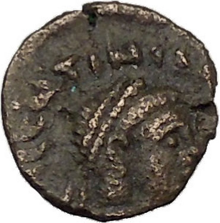 VALENTINIAN III 425AD Rome RARE AE3 Nummus Gate Ancient Roman Coin i46401