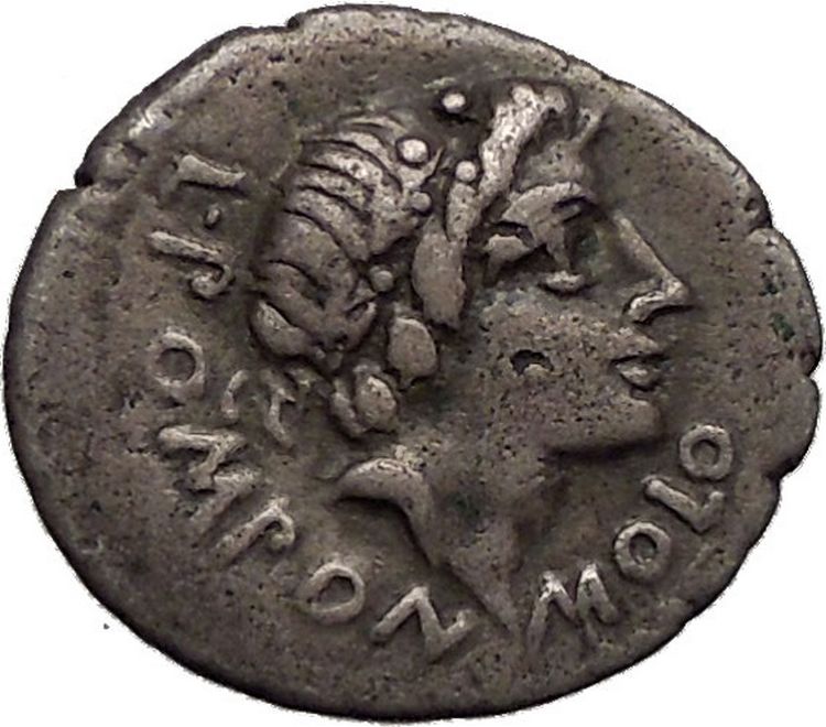 Roman Republic 97BC Numa Pompilius Rome King Apollo Ancient Silver Coin