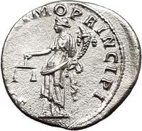 TRAJAN 103AD Rome Authentic Ancient Silver Roman Coin JUSTICE GODDESS 
