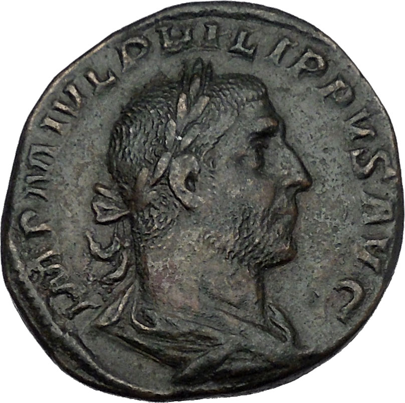 PHILIP I the Arab Sestertius Big Rare Ancient Rare Roman Coin Equality ...