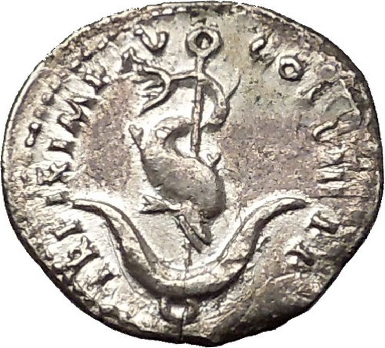 TITUS 80AD Dolphin on Anchor Rare Authentic Ancient Silver Roman Coin ...