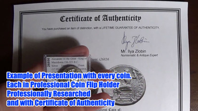 Ilya Zlobin's COA and Guarantee for His Coins